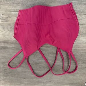 lululemon athletica raspberry coulis like a cloud longline ribbed Bra